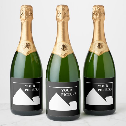 Moderne eenvoudige Creëer uw eigen bruiloft Afbeel Sparkling Wijnetiket (Flessen)