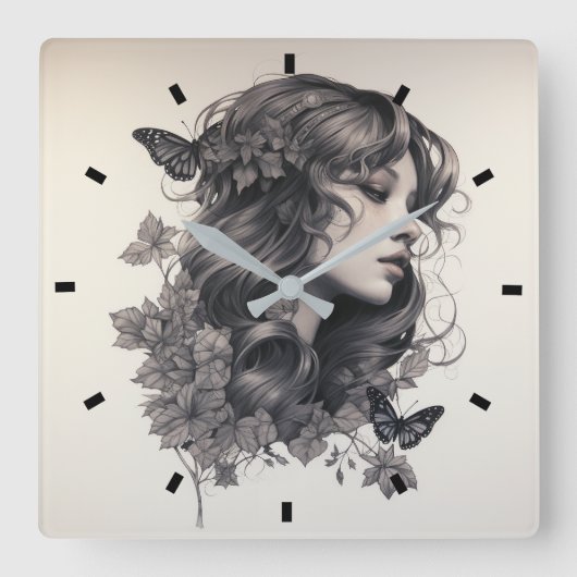 Moderne eenvoudige Creëer Uw eigen vierkante wandk Vierkante Klok (Voorkant)