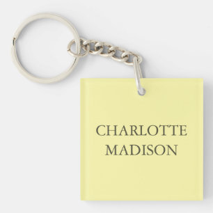 Moderne Eenvoudige Crème Trendy Minimalistische Ge Sleutelhanger