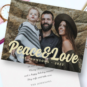 Moderne Eenvoudige Cursieve Script Groet Familie F Feestdagenkaart