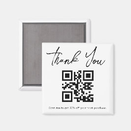 moderne eenvoudige dank voor zakelijke qr - code magneet