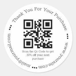 moderne eenvoudige dank voor zakelijke qr - code ronde sticker
