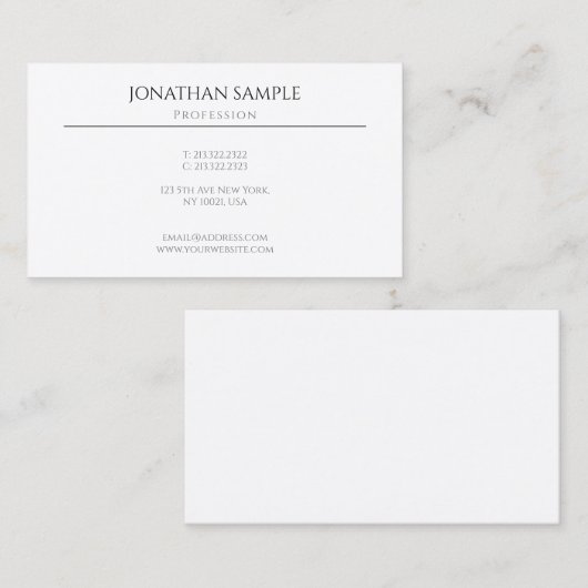 Moderne, eenvoudige design professionele Sjabloon Visitekaartje (Voorkant / Achterkant)