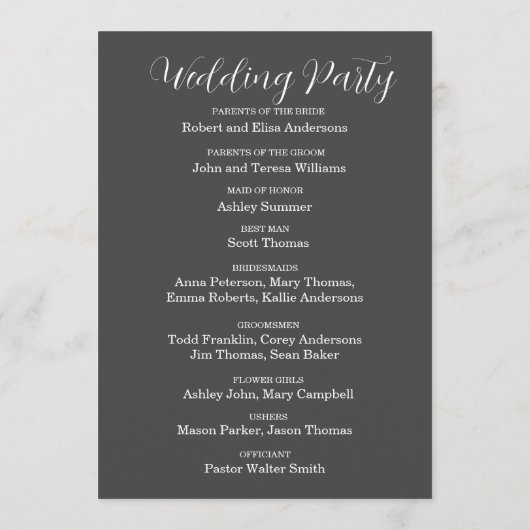 Moderne, eenvoudige, donkergrijze pleister programma (Achterkant)