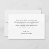 Moderne eenvoudige elegant Script Photo Wedding Bedankkaart (Achterkant)