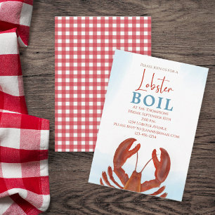 Moderne Eenvoudige Elegante Aquarel Kreeft Koken Kaart