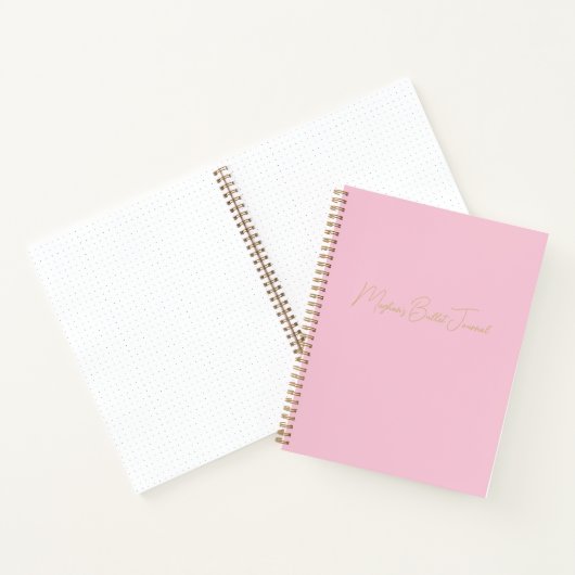 Moderne Eenvoudige Elegante Blush en Gouden Script Notitieboek (Binnen)