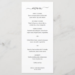 Moderne Eenvoudige Elegante Bruiloft Menu