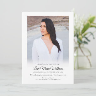 Moderne eenvoudige elegante foto-Memorial Funeral Programma