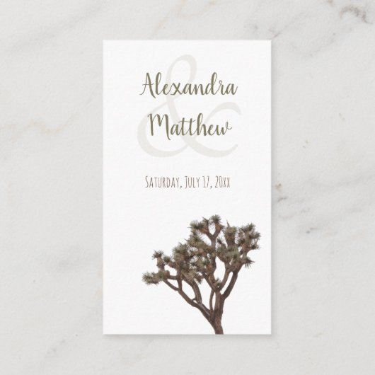Moderne Eenvoudige elegante kleur Joshua Tree QR-c Informatiekaartje (Achterkant)