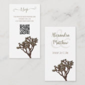 Moderne Eenvoudige elegante kleur Joshua Tree QR-c Informatiekaartje (Voorkant / Achterkant)