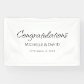 Moderne eenvoudige elegante script bruiloft recept spandoek (Horizontaal)