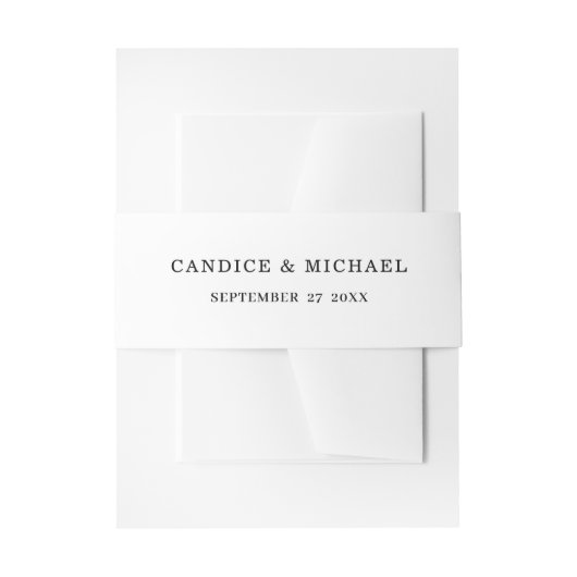 Moderne eenvoudige elegante zwarte tekst met naam  uitnodigingen wikkel (Voorkant Voorbeeld)