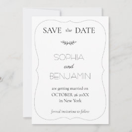 Moderne eenvoudige en minimalistische bruiloft save the date