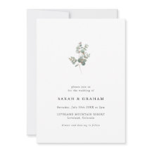 Moderne eenvoudige eucalyptus bruiloft