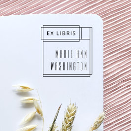 Moderne, eenvoudige Ex Libris Bookplaat Rubberstempel