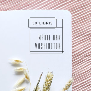 Moderne, eenvoudige Ex Libris Bookplaat Rubberstempel