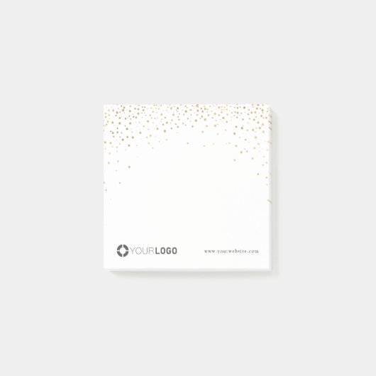 Moderne, eenvoudige faux gold glitter company logo post-it® notes (Voorkant)