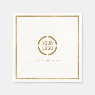 Moderne eenvoudige faux goud grens bedrijf logo se servet