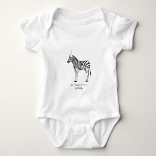 Moderne Eenvoudige Feest Dier 1e Verjaardag Baby B Romper
