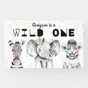 Moderne Eenvoudige Feestbeest Verjaardags Welkom B Spandoek