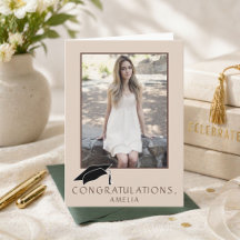 Moderne Eenvoudige Felicitaties Afstudeerfoto