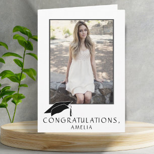 Moderne Eenvoudige Felicitaties Afstudeerfoto Kaart