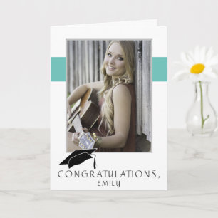 Moderne Eenvoudige Felicitaties Afstudeerfoto Kaart