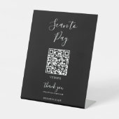 Moderne eenvoudige formele zwarte QR-scan om te be Reclamebord Met Voetstuk (Voorkant)