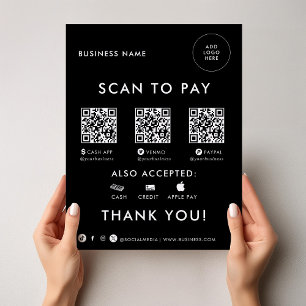 Moderne Eenvoudige Formele Zwarte QR-Scan Om Teken