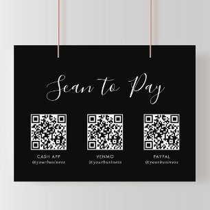 Moderne Eenvoudige Formele Zwarte QR-Scan Om Teken