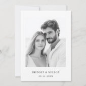 Moderne eenvoudige foto bruiloft Save The Date (Achterkant)