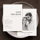 Moderne eenvoudige foto bruiloft Save The Date