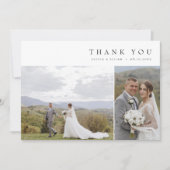 Moderne Eenvoudige Foto Huwelijk W Note 3 Foto's Bedankkaart (Voorkant)