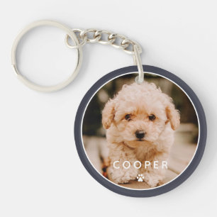 Moderne, eenvoudige foto met elegant chic Paw-foto Sleutelhanger