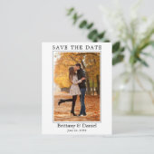 Moderne, eenvoudige foto opslaan datum briefkaart (Staand voorkant)