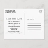 Moderne, eenvoudige foto opslaan datum briefkaart (Achterkant)