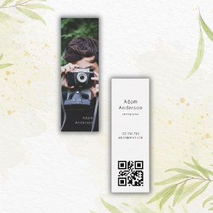 Moderne Eenvoudige Foto QR Code Fotograaf Mini Visitekaartje