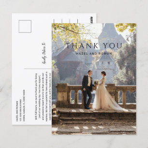 Moderne Eenvoudige Foto Trouw Dankjewel Briefkaart