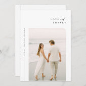 Moderne Eenvoudige Foto Trouwkaart Dank u een opme Bedankkaart (Voorkant / Achterkant)