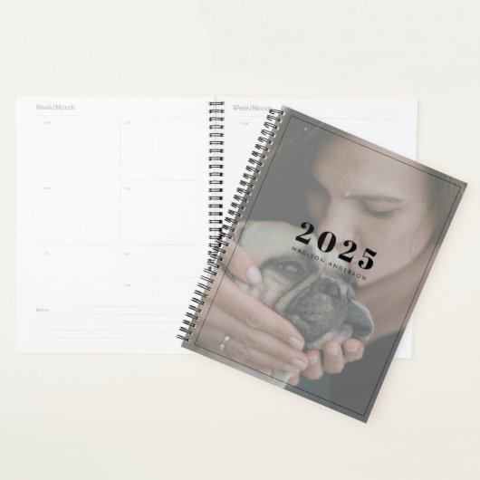 Moderne eenvoudige foto witte overlay planner (Display)