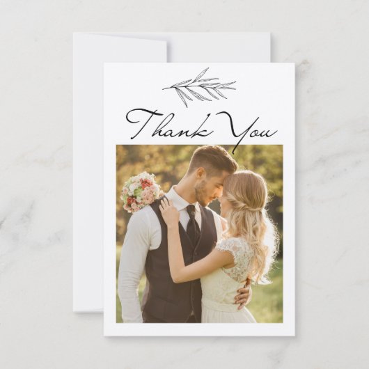 moderne eenvoudige Gepersonaliseerd bruiloft - Har Bedankkaart (Voorkant)