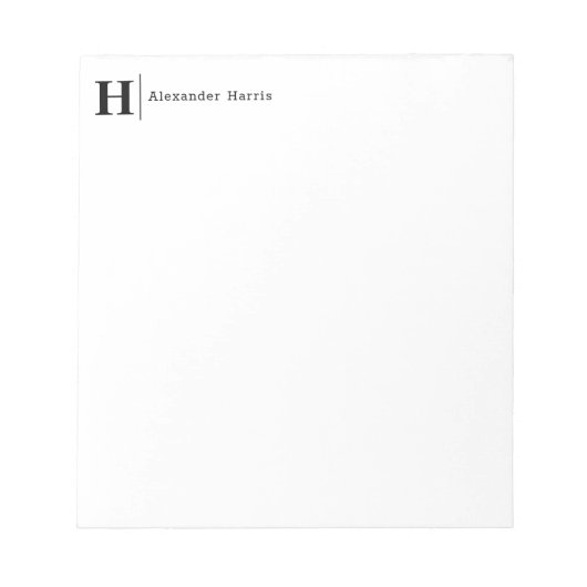 Moderne, eenvoudige, gesplitste zakelijke monogram notitieblok (Voorkant)