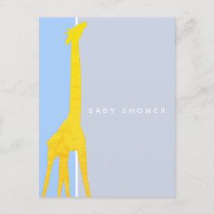 Moderne Eenvoudige Giraffe Baby Shower Uitnodiging Briefkaart