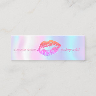 Moderne Eenvoudige Glitter Lippen, Holografische M Mini Visitekaartje