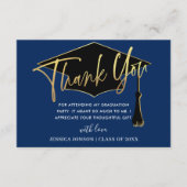 Moderne eenvoudige gouden Afstuderen Bedankkaart (Voorkant)