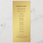 Moderne Eenvoudige Gradiënt Goud & Zwarte Huwelijk Programma (Achterkant)