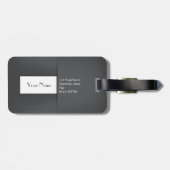 Moderne eenvoudige grijze antracite monogram bagagelabel (Achterkant horizontaal)