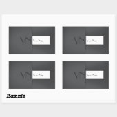 Moderne eenvoudige grijze antracite monogram rechthoekige sticker (Vel)