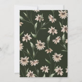 Moderne Eenvoudige Groene Bloemige Bruiloft Kaart (Achterkant)